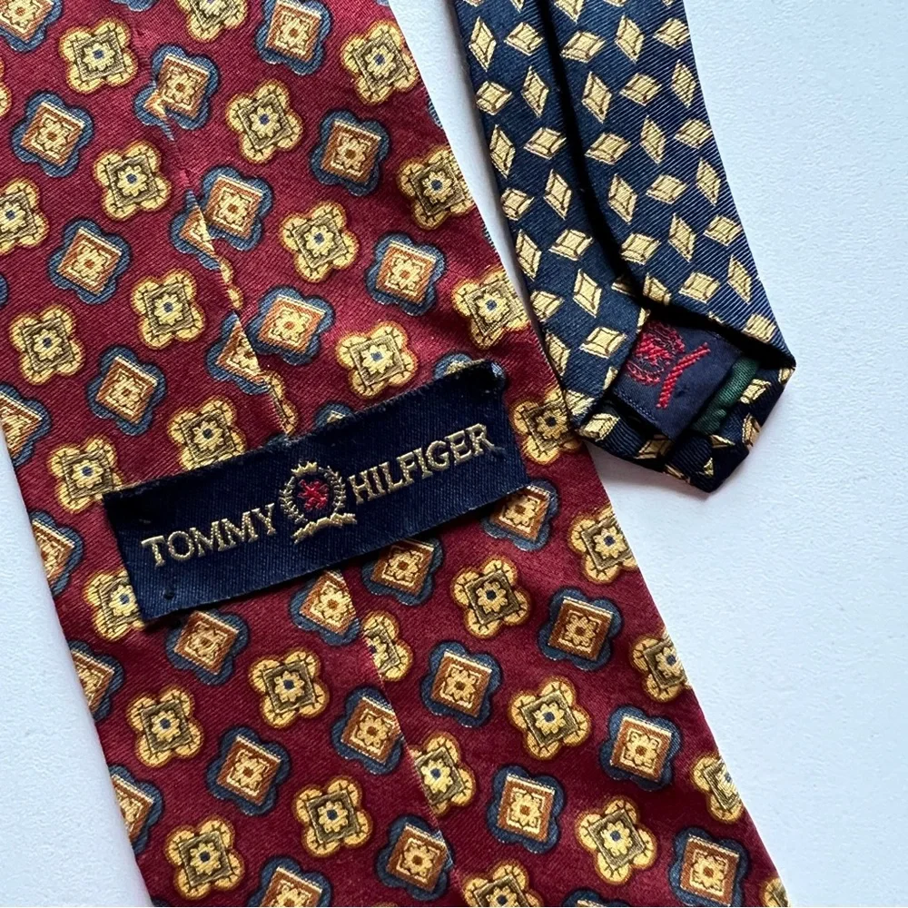 Tommy Hilfiger Split Printed Silk Tie